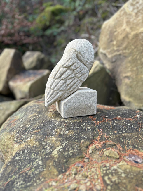 Barnadette the Barn Owl (Right)- Stone Sculpture